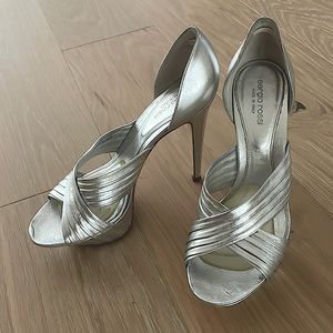 Sergio Rossi silver platform shoes